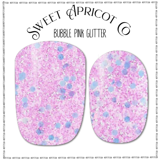 Bubble Gum Pink Glitter - Glitter Nail Wraps