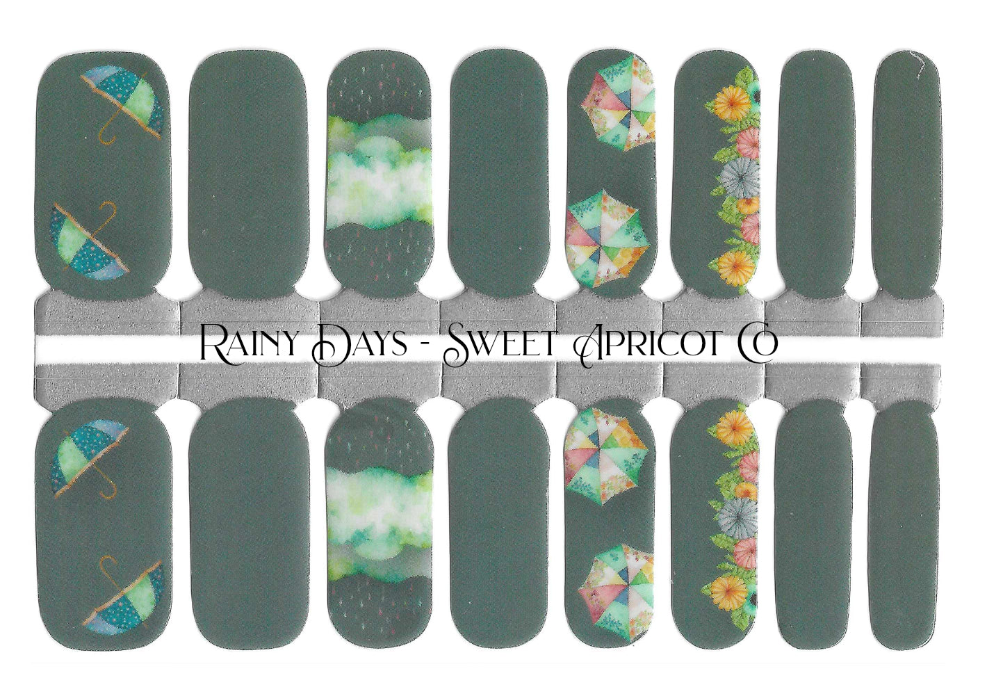 Rainy Days Nail Wraps - Exclusive Gorgeous Design