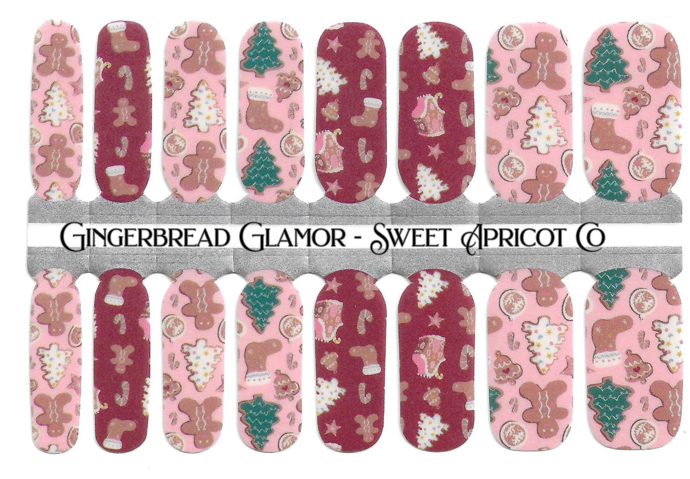 Gingerbread Glamor Nail Wraps - Holiday Design