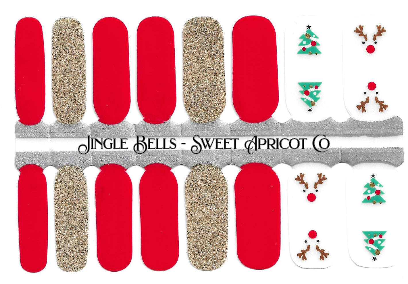 Jingle Bells Nail Wraps - Holiday Design