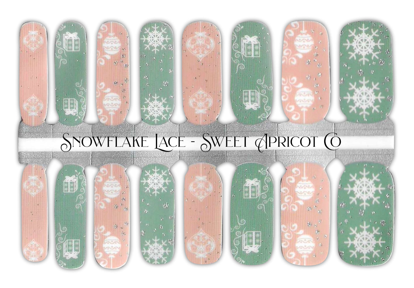 Snowflake Lace Nail Wraps - Elegant Holiday Design