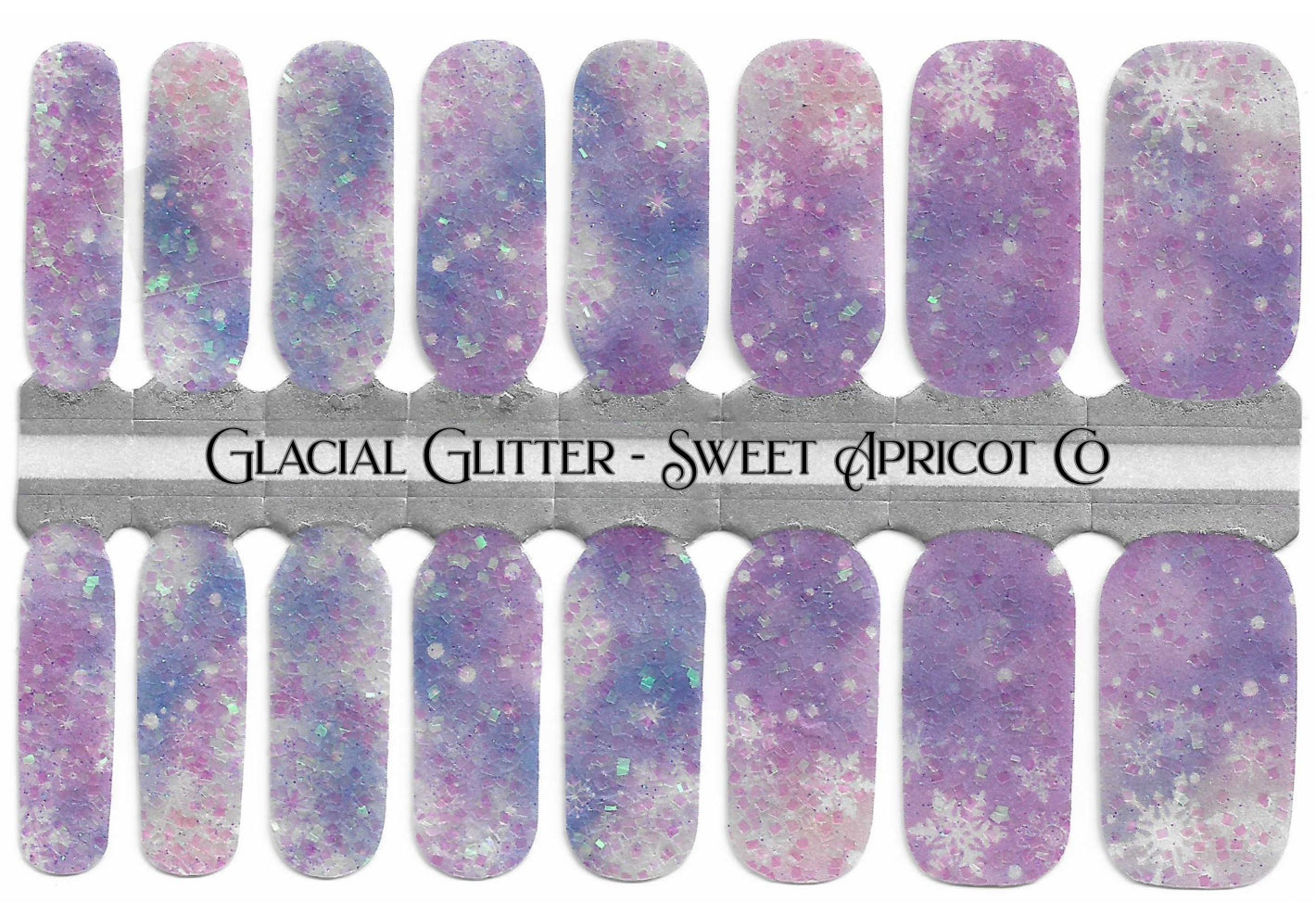 Glacial Glitter Nail Wraps - Beautiful Winter Design