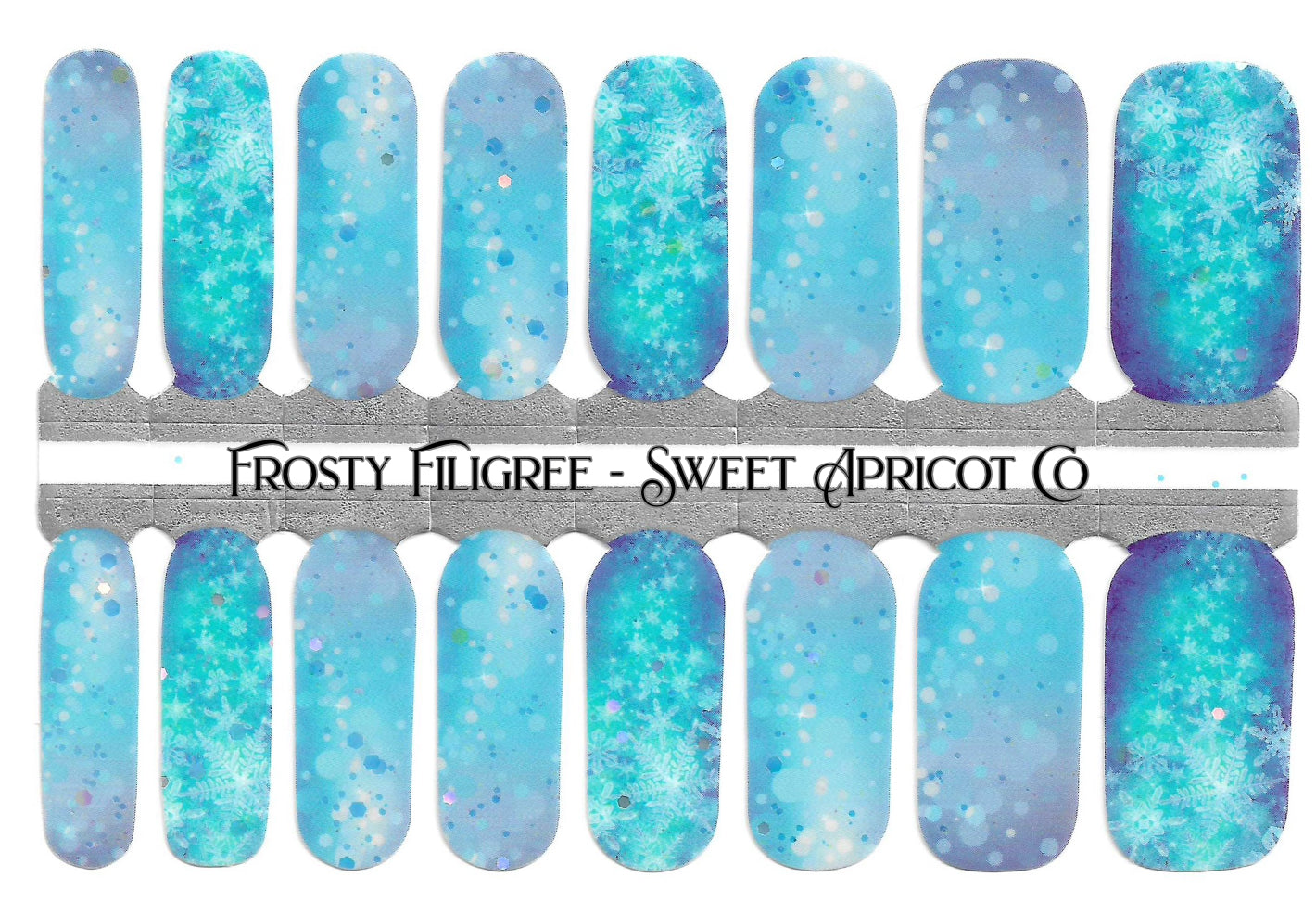 Frosty Filigree Nail Wraps - Beautiful Winter Design