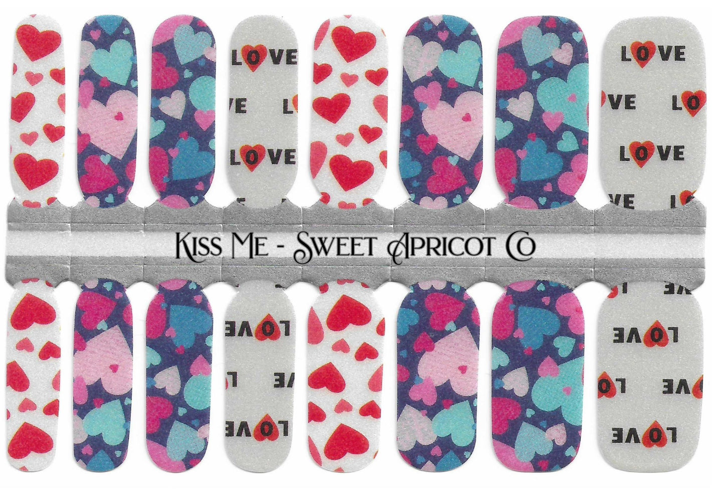 Kiss Me Nail Wraps - Valentine Design