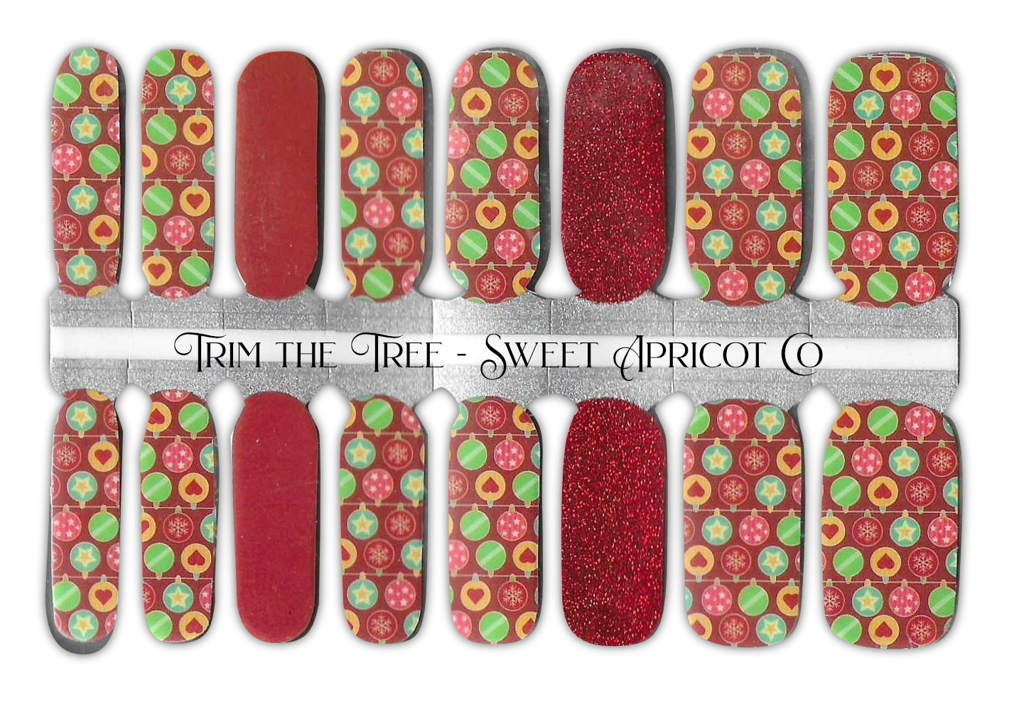 Trim the Tree Nail Wraps - Festive Christmas Design