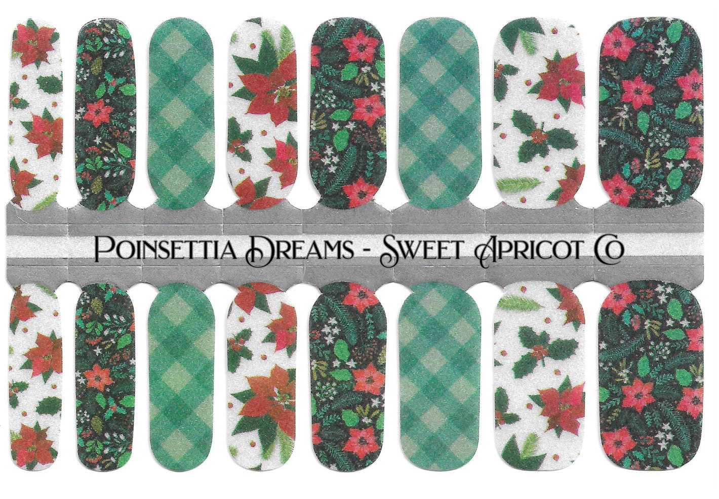 Poinsettia Dreams Nail Wraps - Holiday Winter Design
