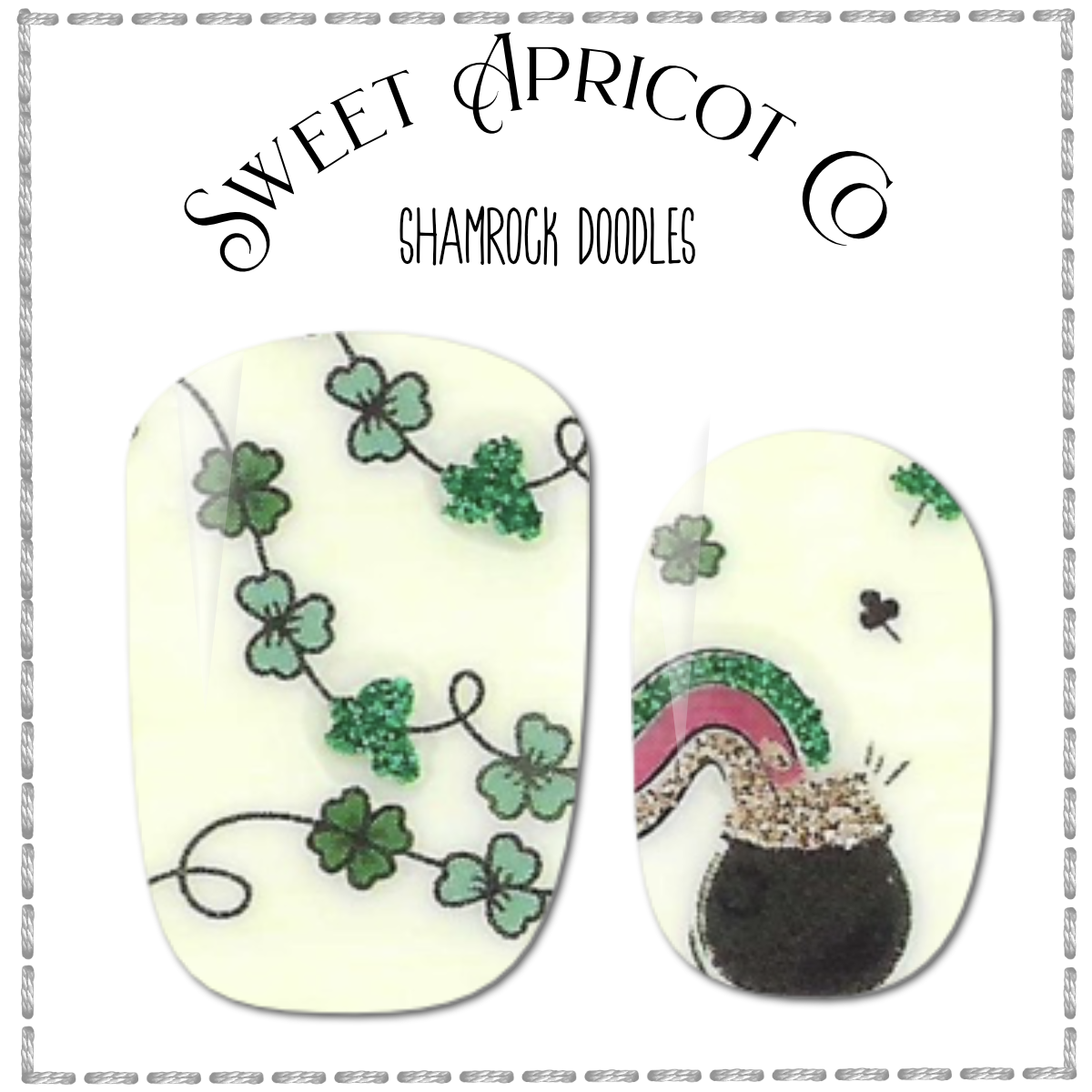 Shamrock Doodles Nail Wraps - St Patrick's Day Design