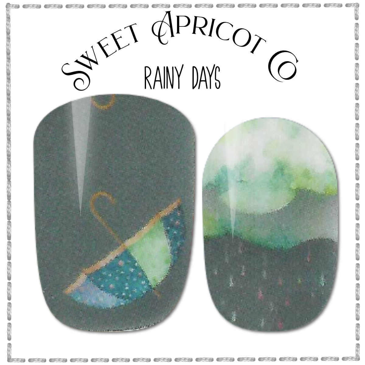 Rainy Days Nail Wraps - Exclusive Gorgeous Design