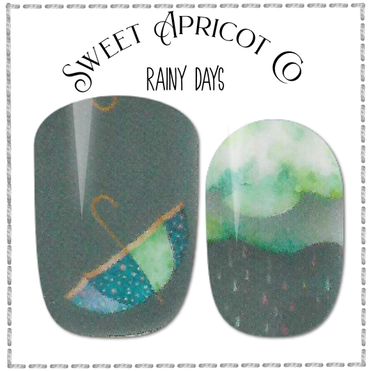 Rainy Days Nail Wraps - Exclusive Gorgeous Design