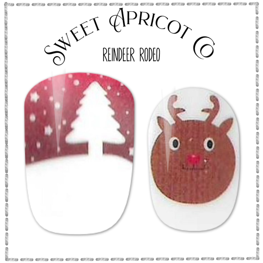 Reindeer Rodeo Nail Wraps - Sweet Holiday Design