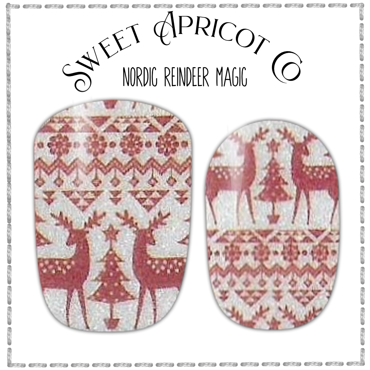 Nordic Reindeer Magic Nail Wraps - Darling Christmas Design