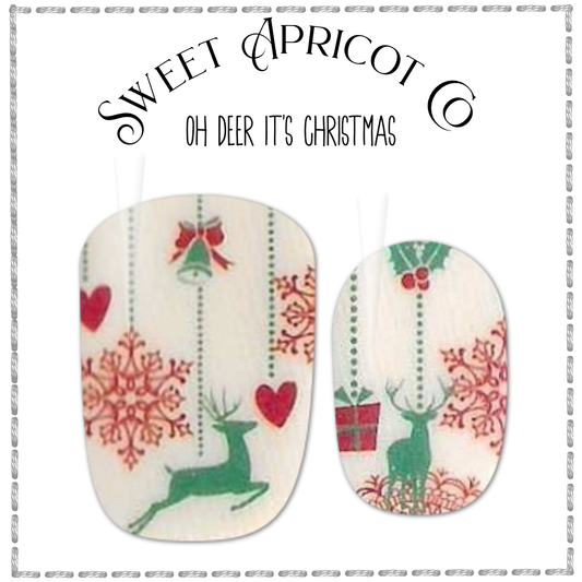 Oh Deer It's Christmas Nail Wraps - Sweet Holiday Design