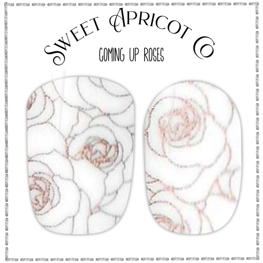 Coming Up Roses Nail Wraps - Clear Overlay with Gold Foil