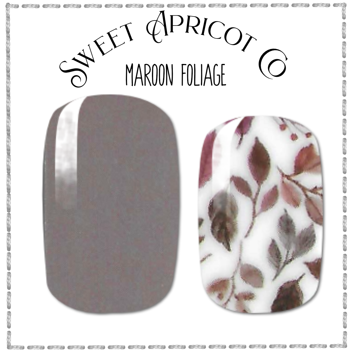 Maroon Foliage Nail Wraps - Gorgeous!