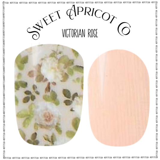 Victorian Rose Nail Wraps - Delicate Pink Design