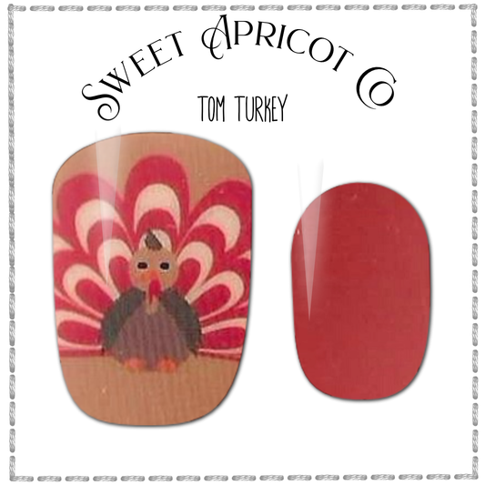 Tom Turkey Nail Wraps - Super Cute Thanksgiving Design