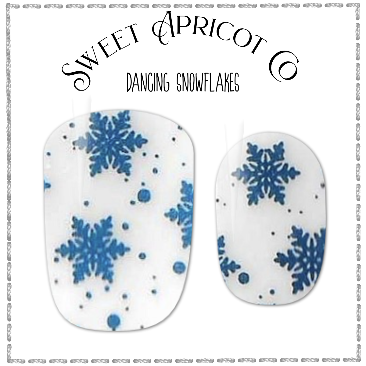 Dancing Snowflakes Blue Foil Clear Overlay Nail Wraps - Perfect for Unique Nail Designs