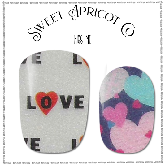 Kiss Me Nail Wraps - Valentine Design