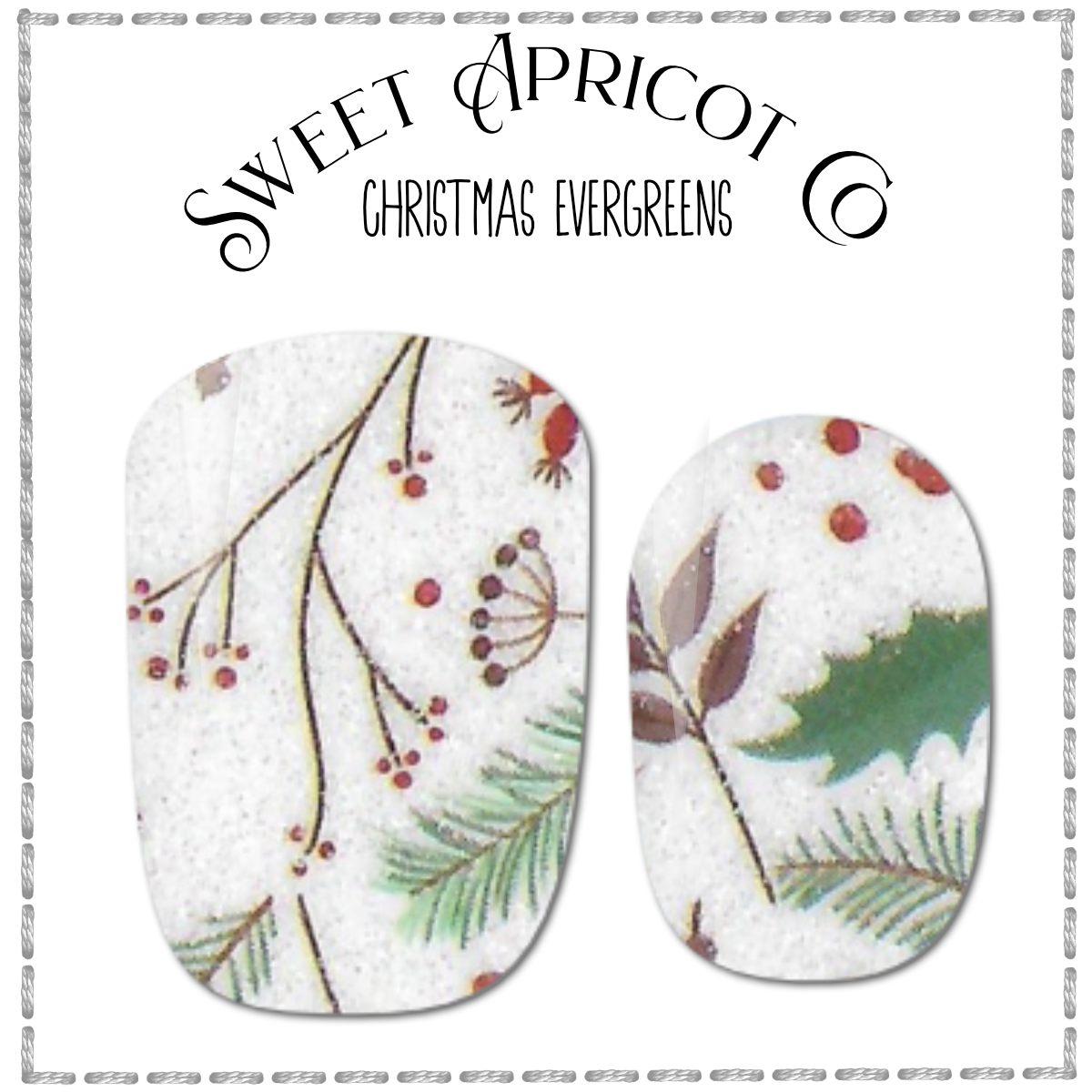 Christmas Evergreen Nail Wraps - Holiday Winter Design