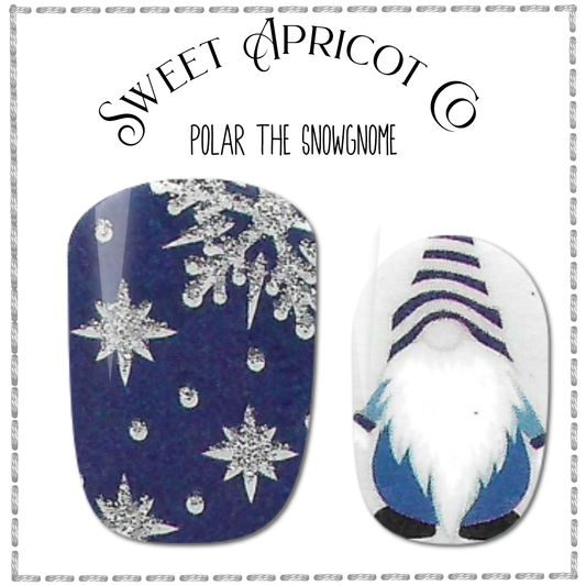 Polar the SnowGnome Nail Wraps - Winter Holiday Design