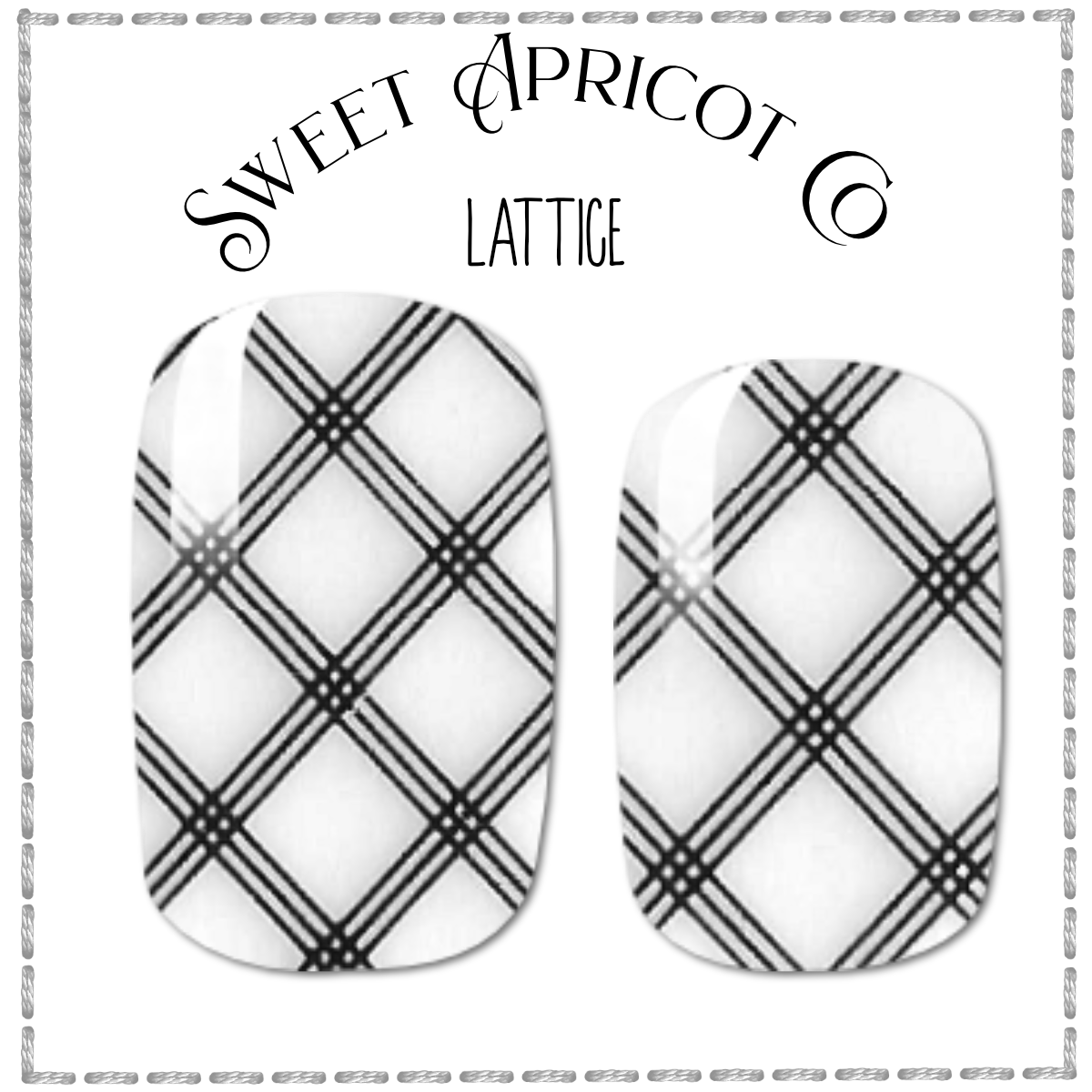 Lattice Nail Wraps - Black Crisscross on a Clear Background!