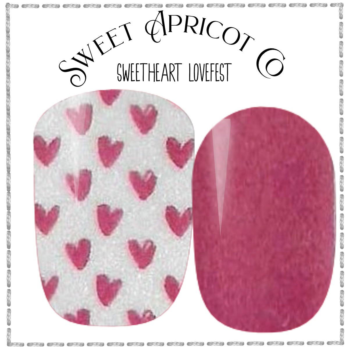 Sweetheart Lovefest Nail Wraps - A Darling Heart and Solid Pink Design