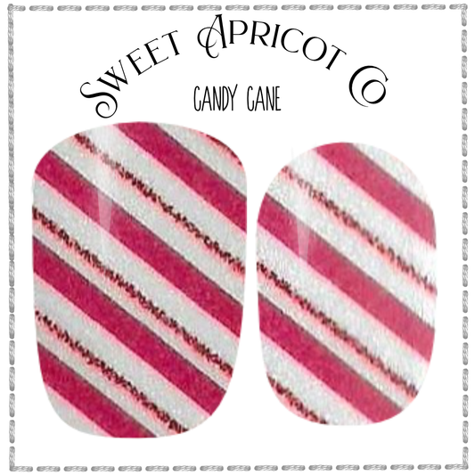 Candy Cane Nail Wraps - A Sweet Holiday Design