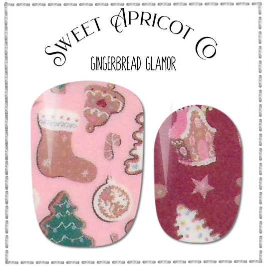 Gingerbread Glamor Nail Wraps - Holiday Design