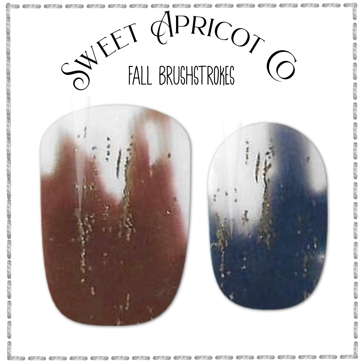 Fall Brustrokes Nail Wraps - Brown and Navy Design