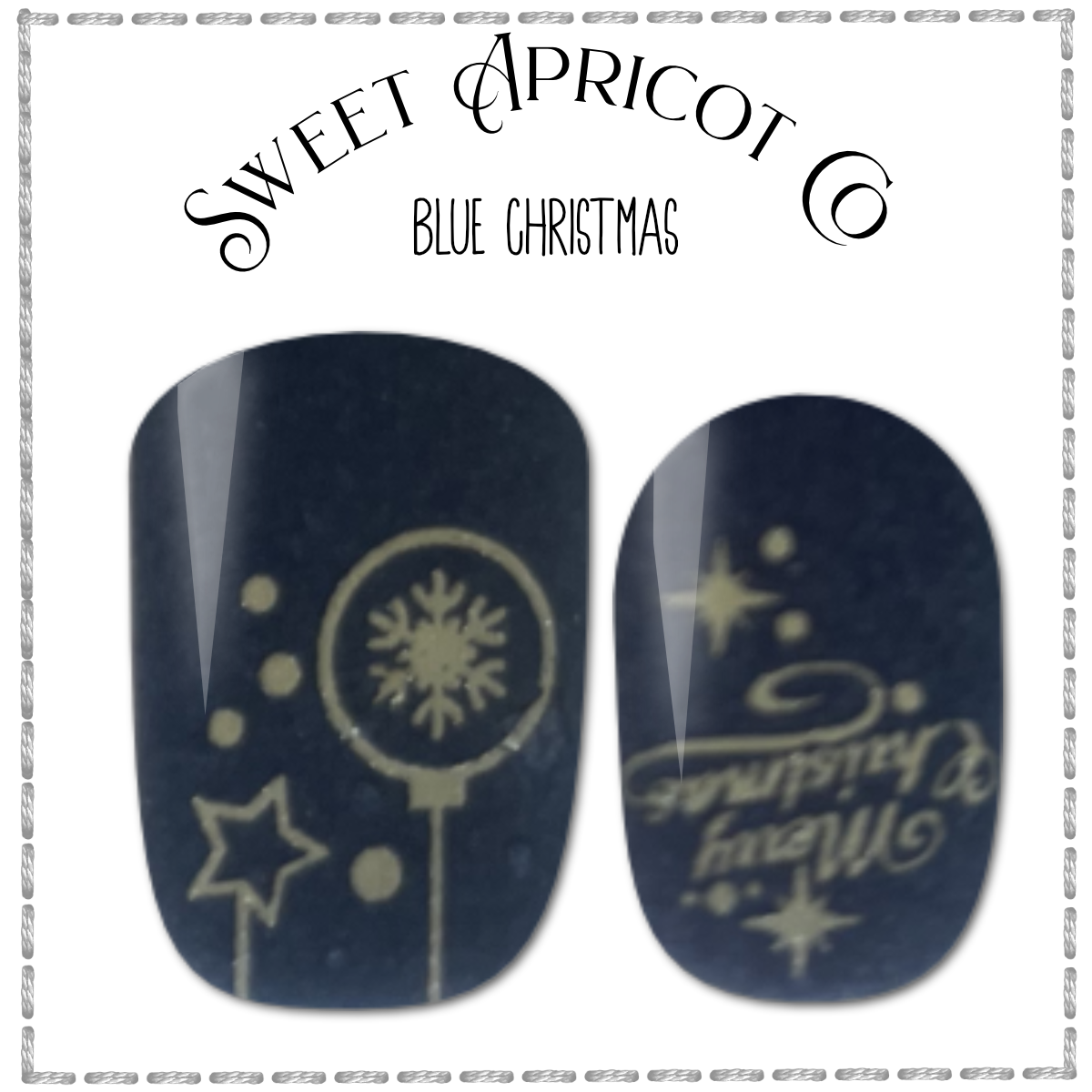 Blue Christmas Nail Wraps - Beautiful Navy and Silver Foil Design