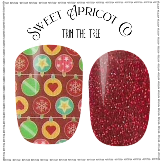 Trim the Tree Nail Wraps - Festive Christmas Design