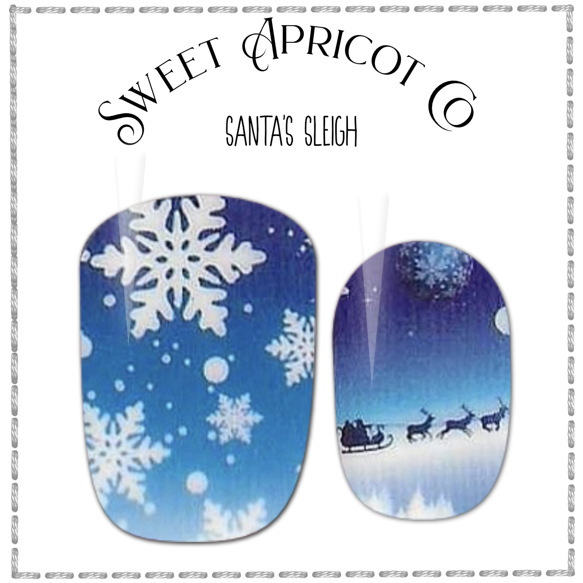 Santa's Sleigh Nail Wraps - Sweet Holiday Design