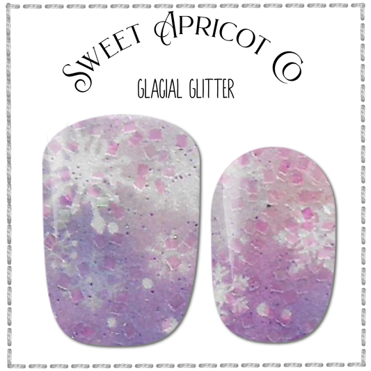 Glacial Glitter Nail Wraps - Beautiful Winter Design