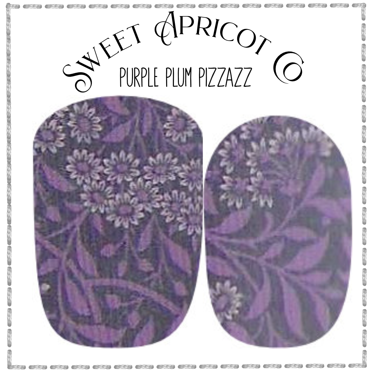 Purple Plum Pizzazz Nail Wraps - an beautiful deep purple with floral design