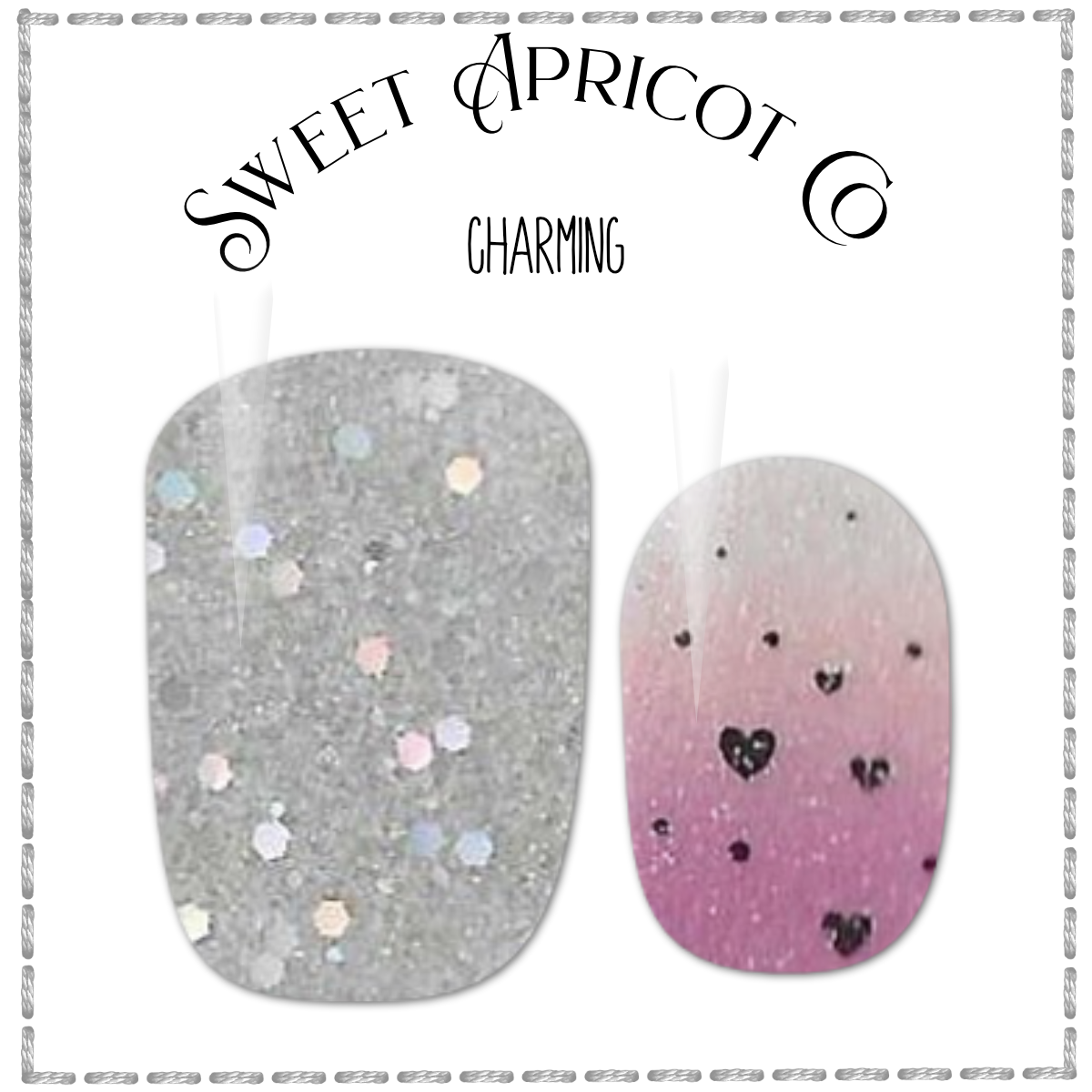 Charming Nail Wraps - Cute Purple & Silver Glitter Design