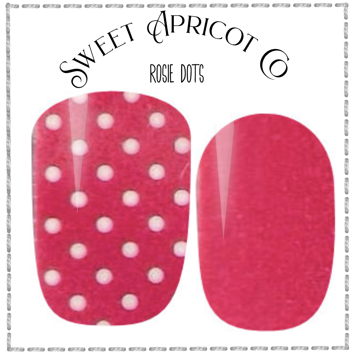 Rosie Dots Nail Wraps - A Medley of Sweet White Patterns on Cheery Red Background