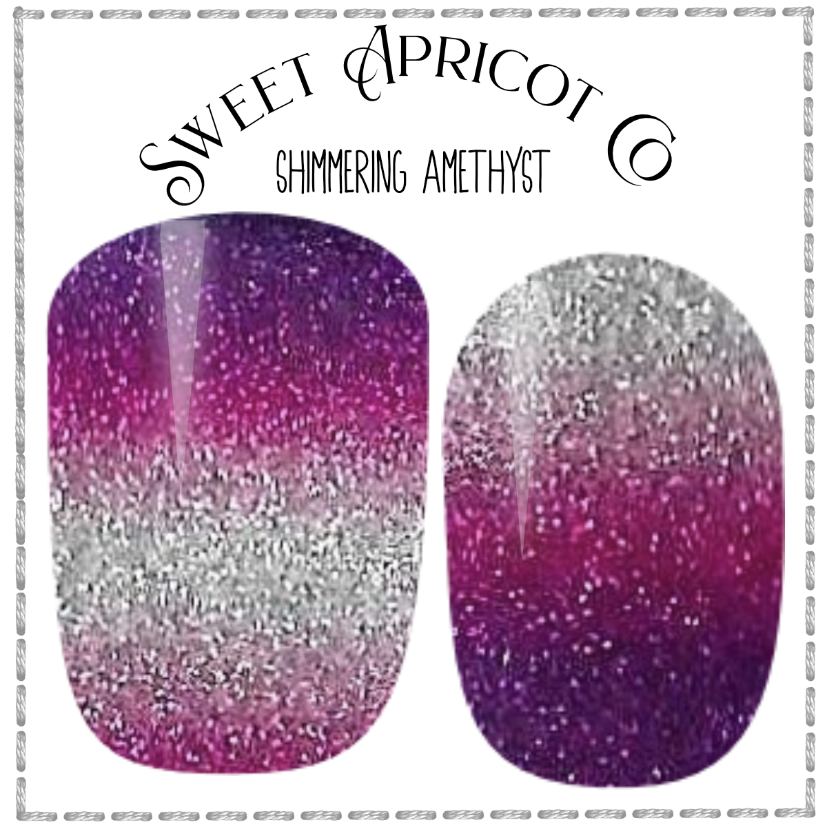 Shimmering Amethyst Nail Wraps - Purple Ombre Glitter Design