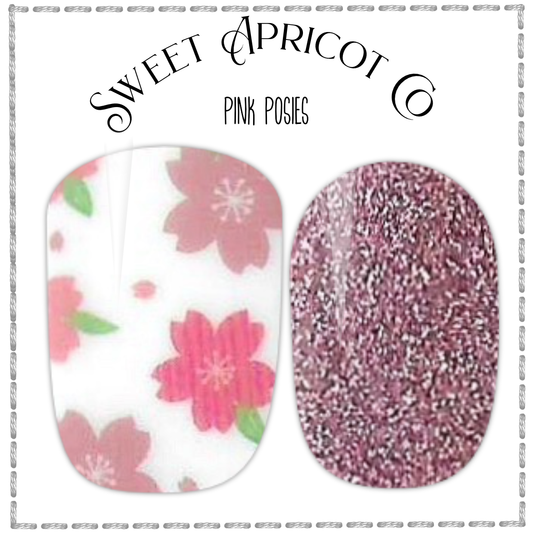 Pink Posies Nail Wraps - Sweet Pink Floral Design