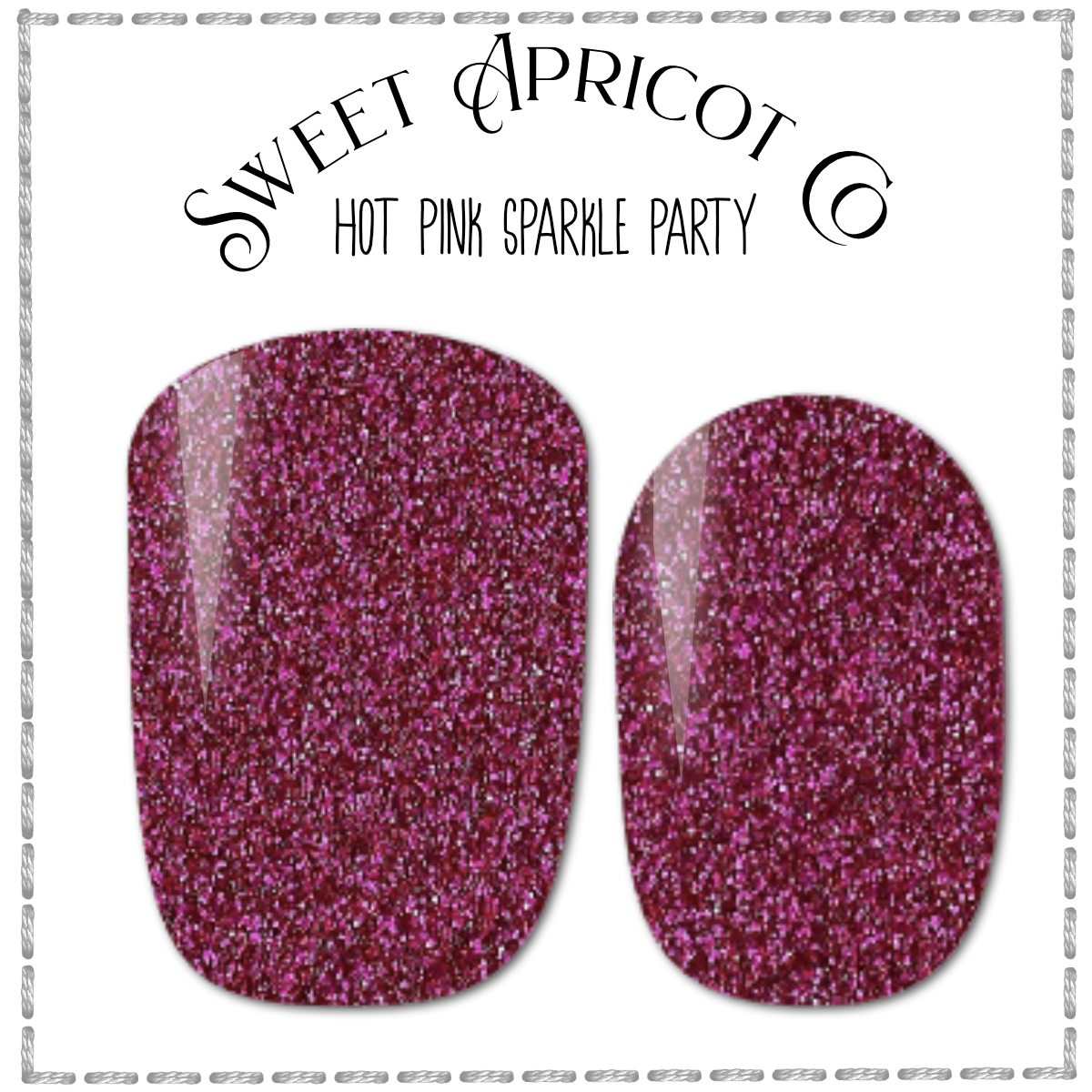 Hot Pink Sparkle Party Nails Wraps