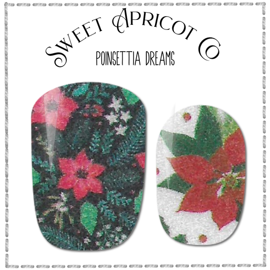 Poinsettia Dreams Nail Wraps - Holiday Winter Design