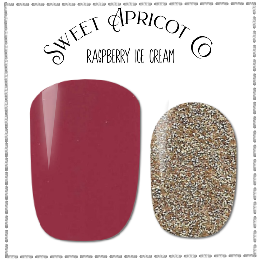 Raspberry Ice Cream Nail Wraps - Sweet Floral Design