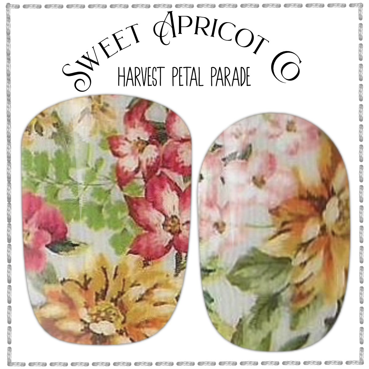 Harvest Petal Parade Nail Wraps - A beautiful floral design