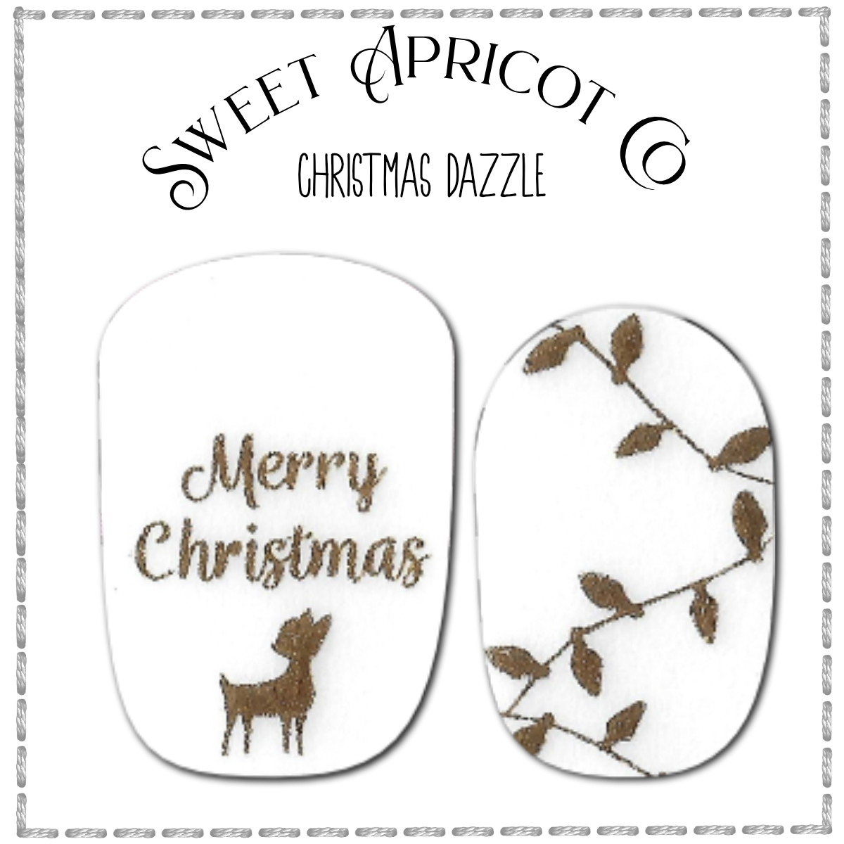 Christmas Dazzle Gold Foil Overlay Nails Wraps