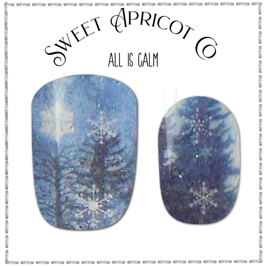 All is Calm Nail Wraps - Beautiful Winter Design