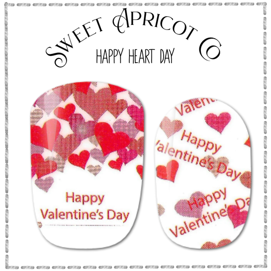 Happy Heart Day Nail Wraps - Valentine's Design