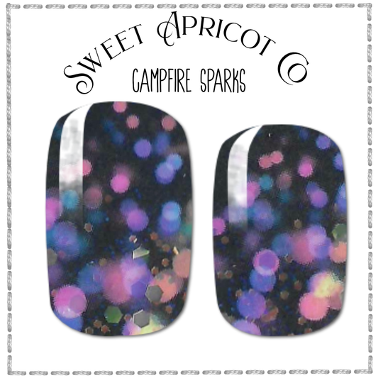 Campfire Sparks Nail Wraps - GLITTER!!