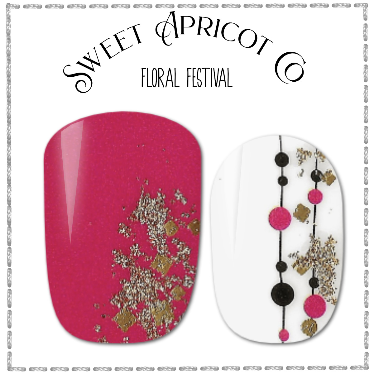 Floral Festival Nail Wraps - Cheerful Floral Design with Solids and Gold Foil