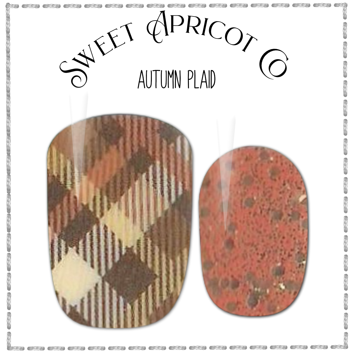 Autumn Plaid Nail Wraps - Plaid and Glitter Design