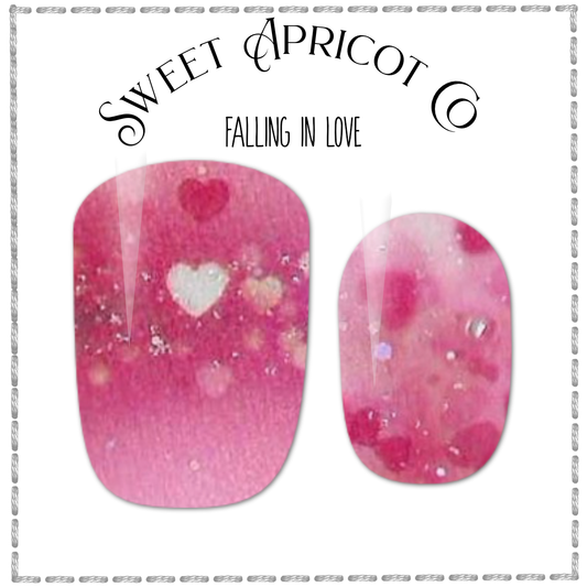 Falling in Love Nail Wraps - Super Cute Valentines Design