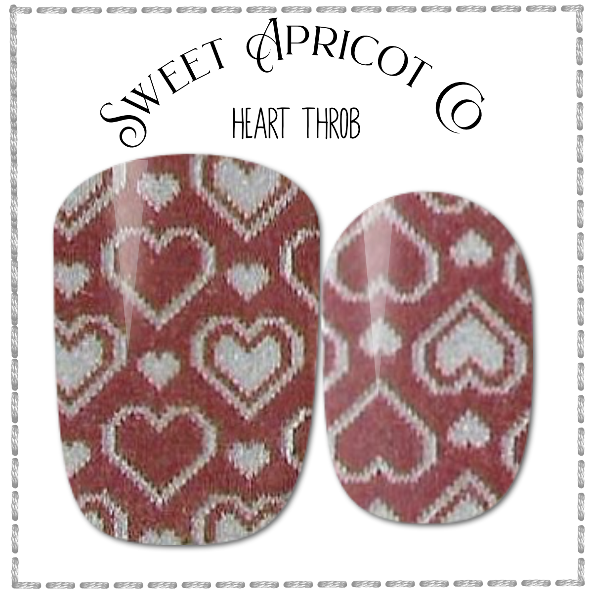 Heart Throb Nail Wraps - Sweet and Flirty Glitter Design